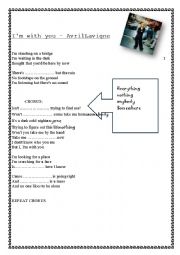 English Worksheet:  Im with you - Avril Lavigne
