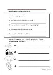 English Worksheet: future (be going to)