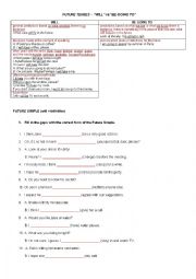 English Worksheet: future simple vs going to