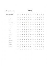 English Worksheet: Harry Potter Words Search