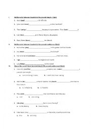 English Worksheet: Present Simple and Present Continuous
