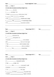 English Worksheet: The Present Simple Tense