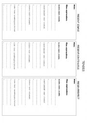 English Worksheet: Chart to practice tenses