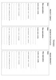 English Worksheet: Chart to practice tenses