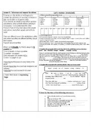 English Worksheet: 9th form module 6 summary (part3) 