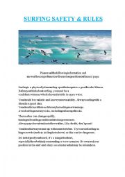 English Worksheet: Surfing Safety & Rules