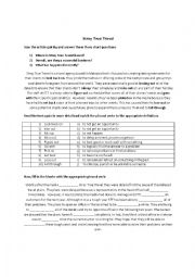 English Worksheet: Tourism- Phrasal Verbs