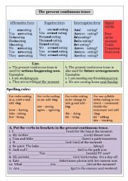 English Worksheet: the present continuous tense