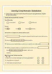 English Worksheet: Listening - Globalization 