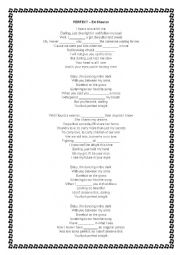 English Worksheet: PERFECT - ED SHEERAN