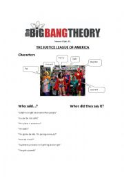 English Worksheet: big bang theory