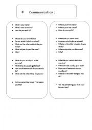  communication based worksheet