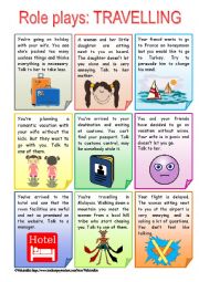 English Worksheet: ROLE PLAYS - TRAVELLING