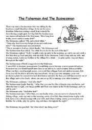 English Worksheet: The fisherman and the businessman