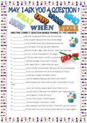 English Worksheet: Question  words: pracice for young learners