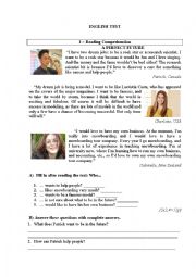 English Worksheet: Test- Jobs