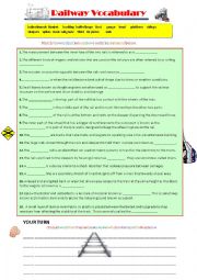 English Worksheet: Railway Vocabulary and Quiz