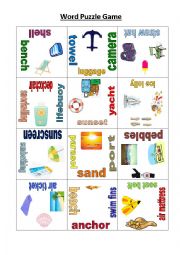 English Worksheet: Summer Travelling Puzzle Game