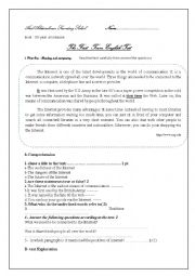 English Worksheet: test about internet 