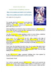 English Worksheet: Ready Player One: trailer and Spielbergs interview