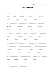 English Worksheet: Words that are often mixed up