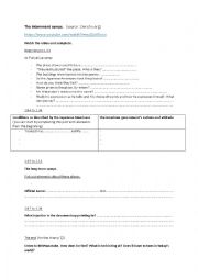 English Worksheet: World War II Japanese American concentration camps. Testimony.