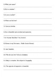 English Worksheet: Correct the mistakes (Basic Level)