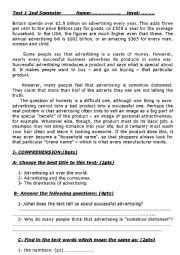 English Worksheet: test for upper intermediate students