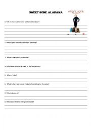 English Worksheet: Sweet Home Alabama Movie Worksheet