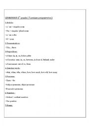 English Worksheet: 6th grade Tunisian programme