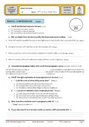 English Worksheet: full term test 