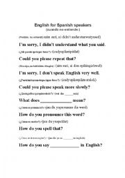 English Worksheet: When You Dont Understand