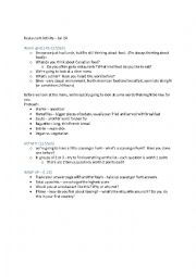 English Worksheet: Restaurant Scavenger Hunt Activity