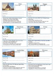 English Worksheet: European City Question game