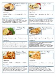 English Worksheet: British Food Information Game