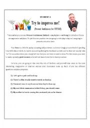 English Worksheet: Impress me! (The annoying boss) Speaking 