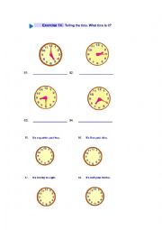 Exercise - Telling the Time + Prepositions