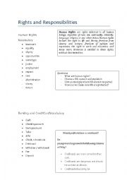 English Worksheet: rights and responsabilities