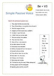 English Worksheet:  Simple passive Voice 