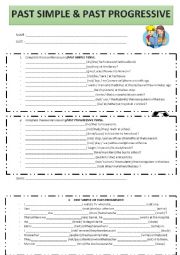 English Worksheet: past simple vs past progressive