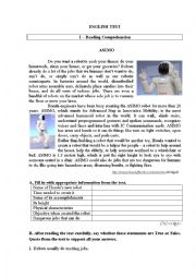 English Worksheet: Test on robots 1