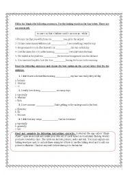 English Worksheet: Linking Words