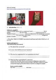 English Worksheet: Canadas Indigenous people & the Idle no more movement