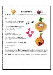 I Love Onions Song Activity