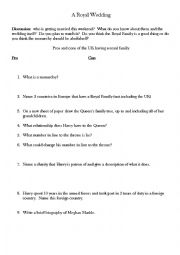 English Worksheet: A Royal Wedding