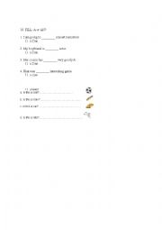 English Worksheet: A or AN