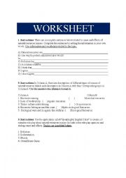 English Worksheet: Cause and effect of natural resources misuse