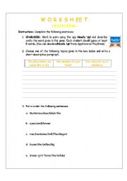 English Worksheet: Describing