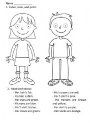 English Worksheet: Body parts