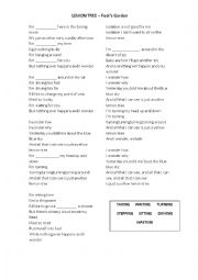 English Worksheet: LEMON TREE -  FOOLS GARDEN